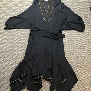 Tory Burch black and gold dress size L